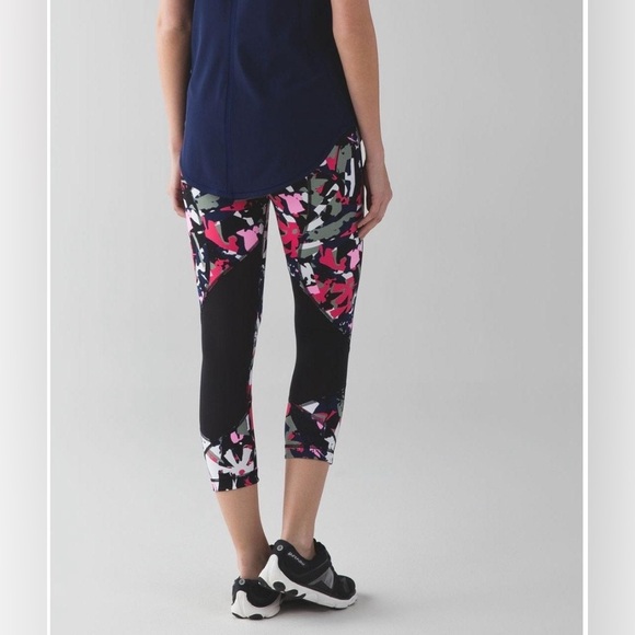 Lululemon Pace Rival Crop 22" Leggings Pop Cut Boom Juice Sculpt Lux Size 4 - Picture 3 of 6